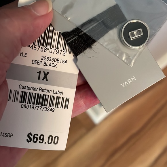 DRASTIC PURGE! NWT Charter Club Black Mini-Waffle knit Tunic Sweater 1X - Picture 4 of 4